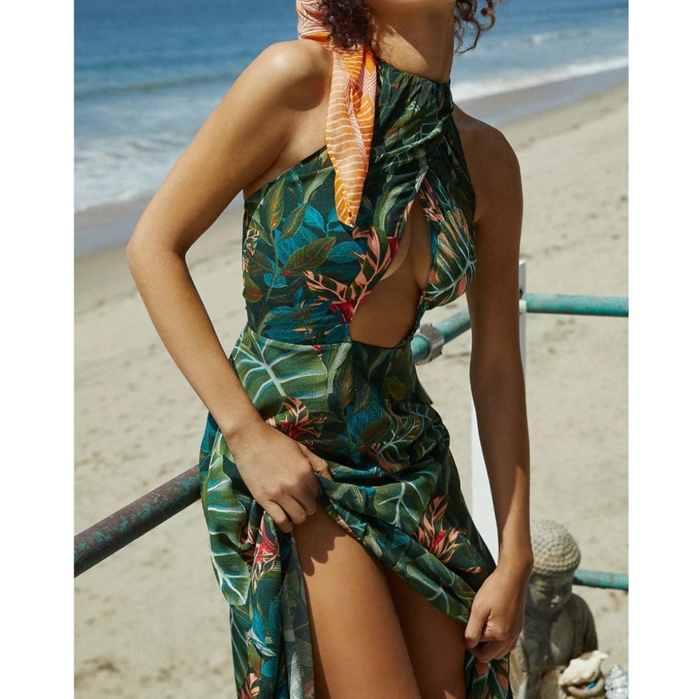 NWT | FARM Rio Foliage Jungle Cutout Cover-Up | Sz L - Picture 4 of 8